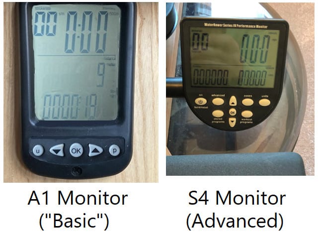waterrower a1 vs s4 monitor
