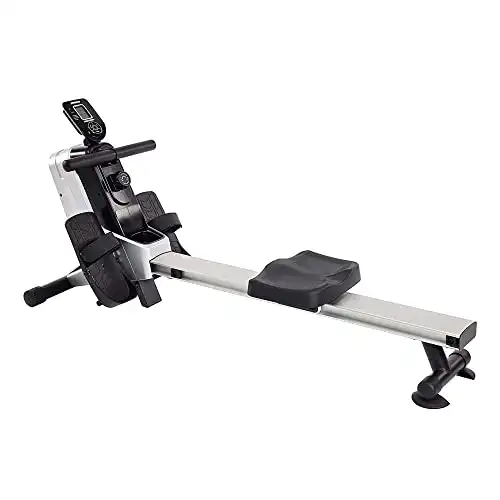 Stamina Magnetic Rower 1110 - Rower Machine with Smart Workout App - Rowing Machine with Magnetic Resistance for Home Gym Fitness - Up to 250 lbs Weight Capacity - Silver
