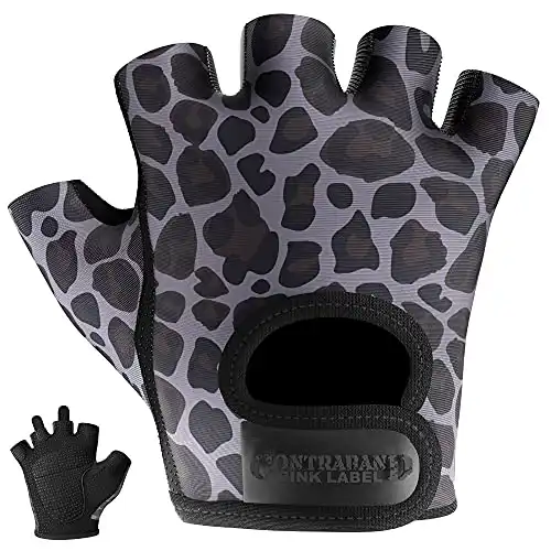 Contraband Leopard Print Lifting & Rowing Gloves for Women